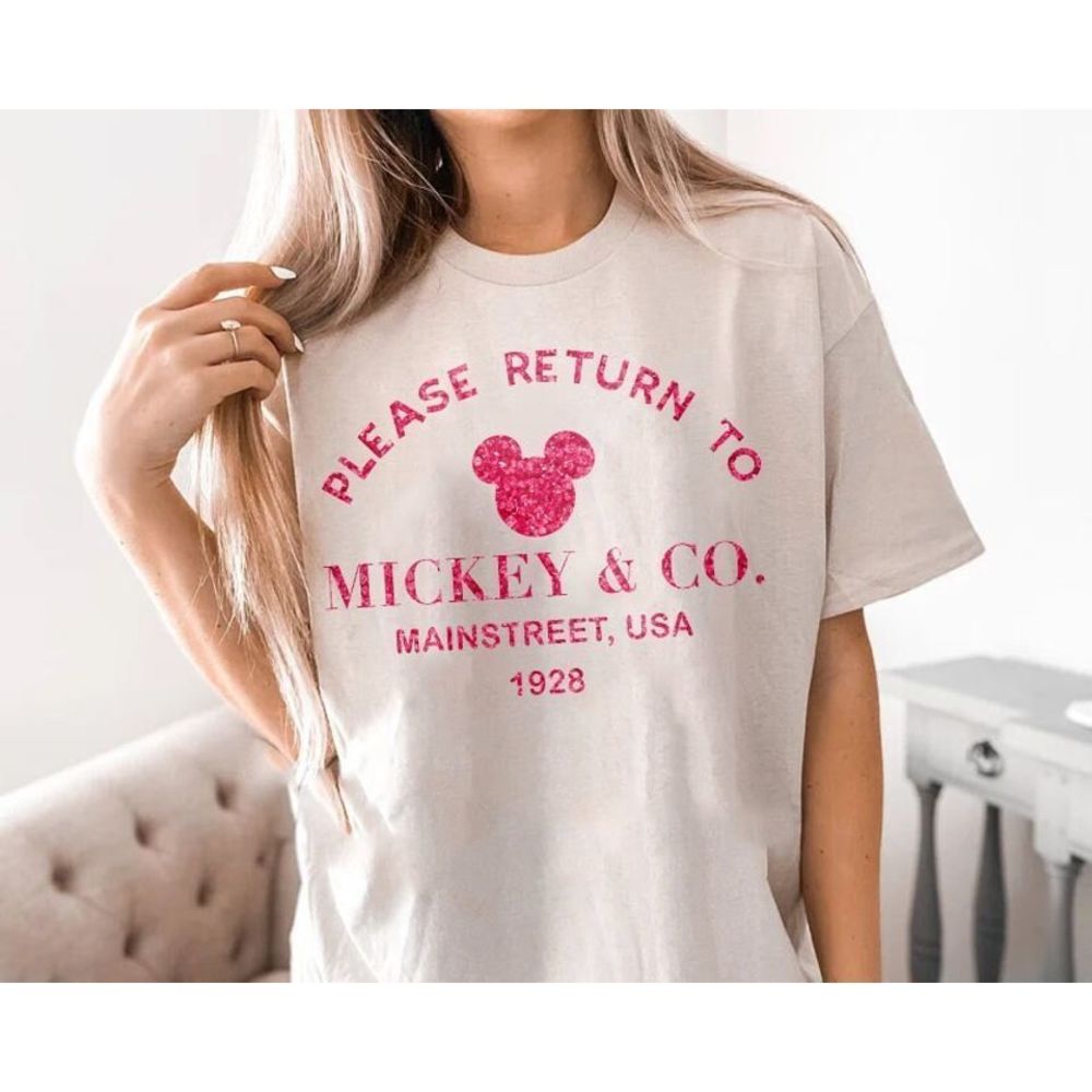 Pink Please Return To Mickey And Co Main Street Usa T-shirt